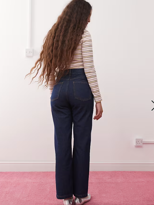 Miss Selfridge western seamed detail wide leg jean in indigo