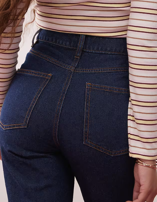 Miss Selfridge western seamed detail wide leg jean in indigo