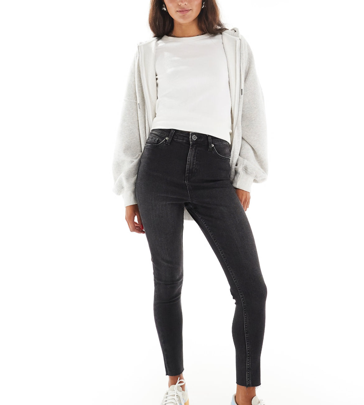 Miss Selfridge Skinny high waist jean in black